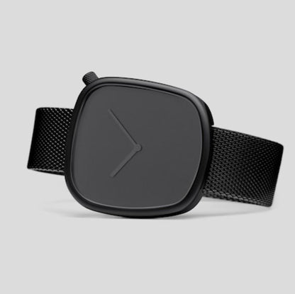 Montre minimaliste oblongue | Bracelet milanais en métal