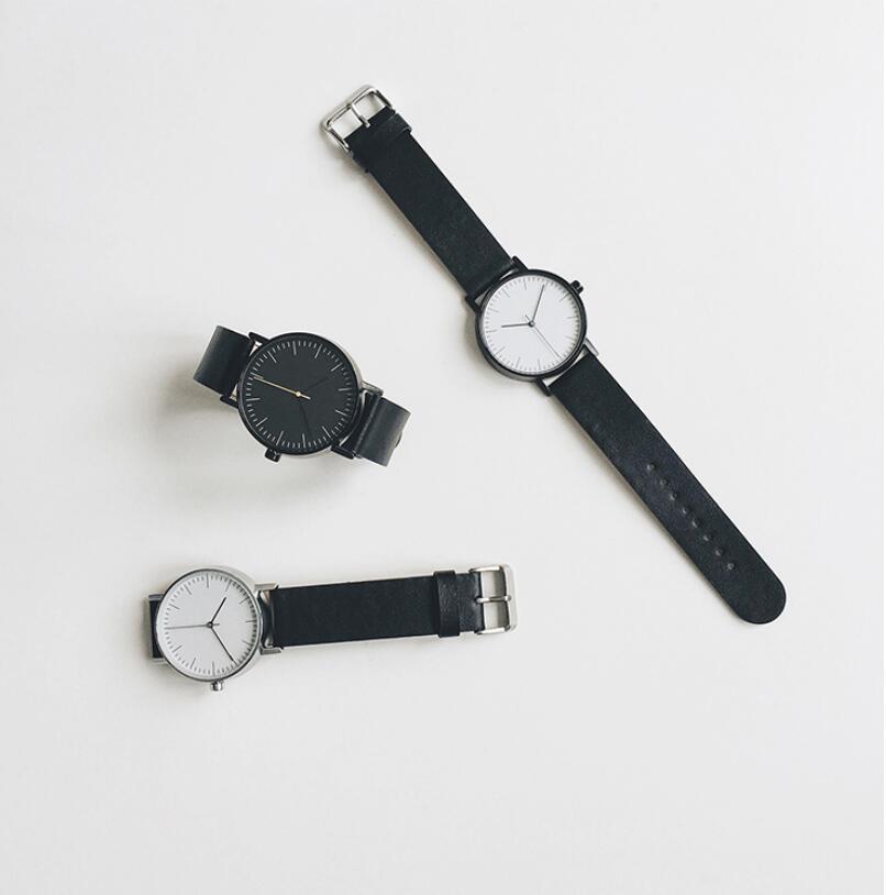 Montres étanches en cuir véritable pour hommes, montres à quartz de luxe de marque supérieure pour femmes, montres de sport simples pour dames, montres unisexes