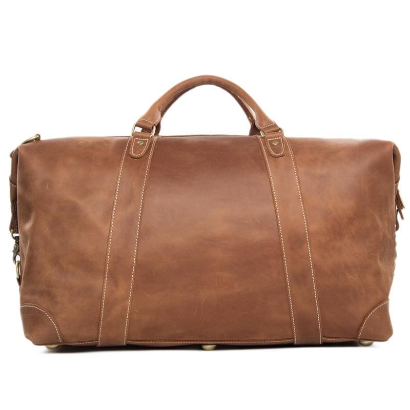 Sac de voyage en cuir véritable de style vintage, grande capacité | Sac de voyage en cuir