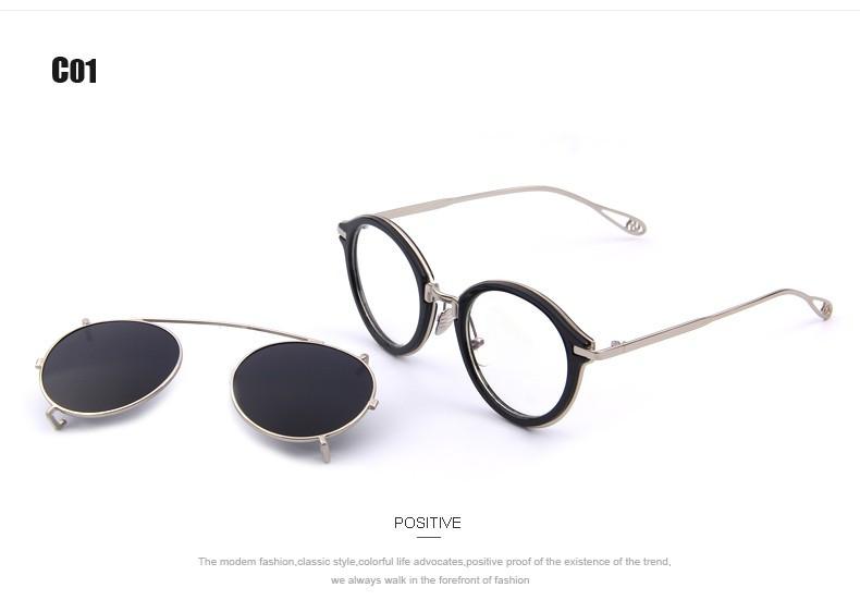 Lunettes de soleil rondes Steampunk à verres miroir séparables et rabattables