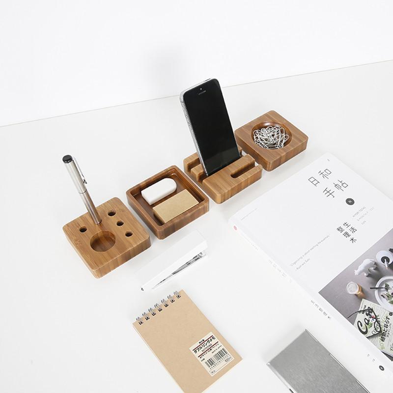 Organiseur de bureau en bambou