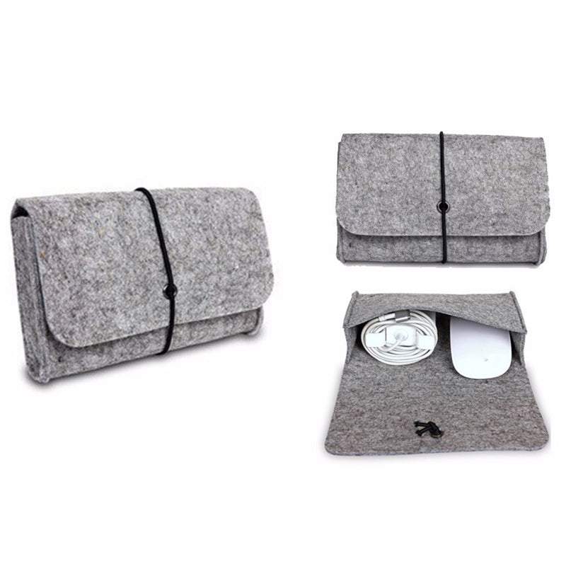 Sac de rangement en feutre pour chargeur de souris et câble USB