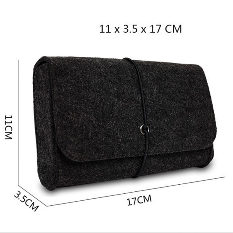 Felt Mouse Charger USB Cable Storage Bag