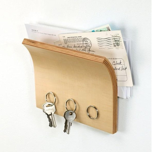 Modern Wood Wall Mounted Magnetic Key Holder