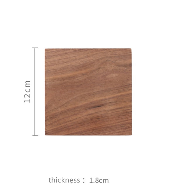 Porte-théière carré en bois massif de noyer noir