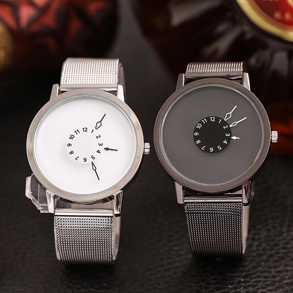 Montre-bracelet minimaliste avec bracelet en métal