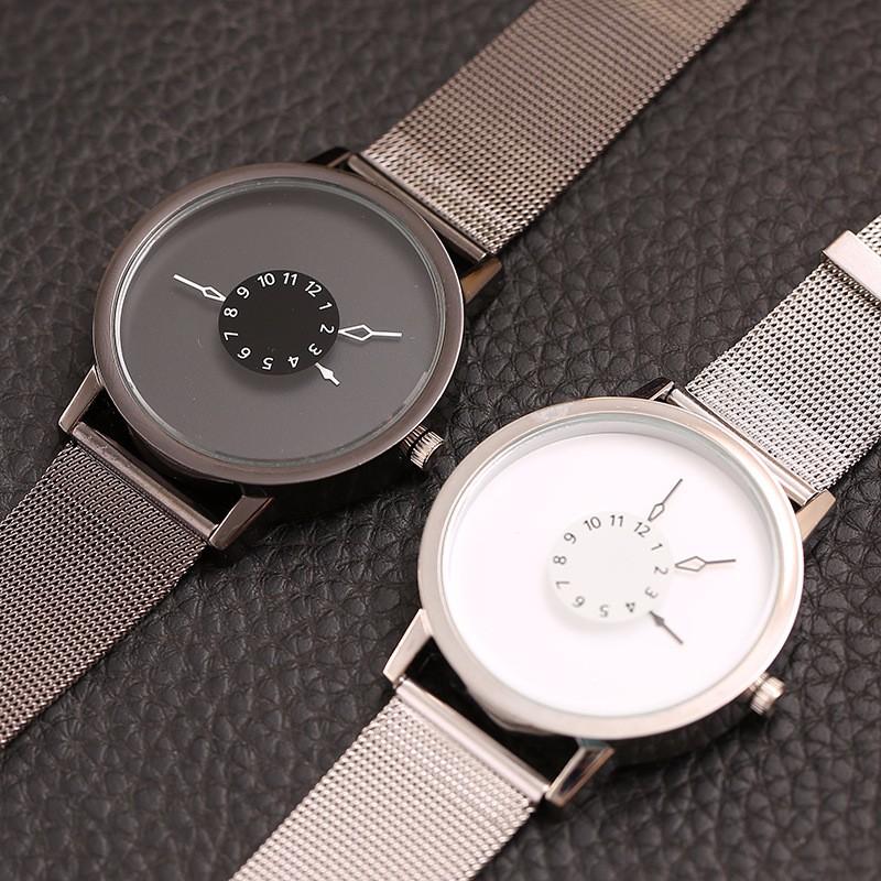 Montre-bracelet minimaliste avec bracelet en métal