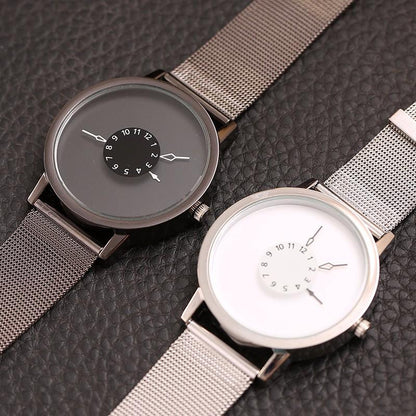 Montre-bracelet minimaliste avec bracelet en métal