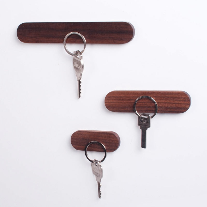 Walnut Wooden Wall Mounted Magnetic Key Organizer