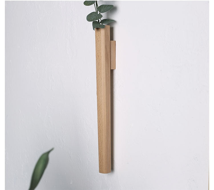 Nordic Handmade Solid Wood Wall Plant Vase