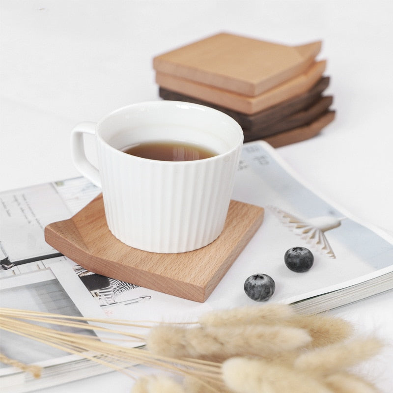 Dessous de verre d'angle pliable en bois pour service à thé