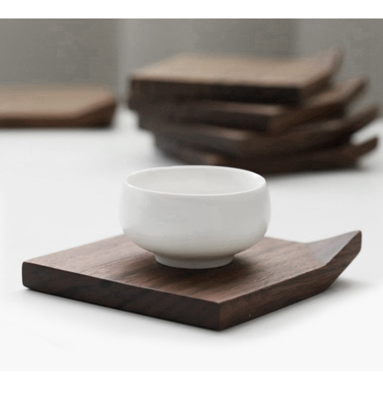 Dessous de verre d'angle pliable en bois pour service à thé