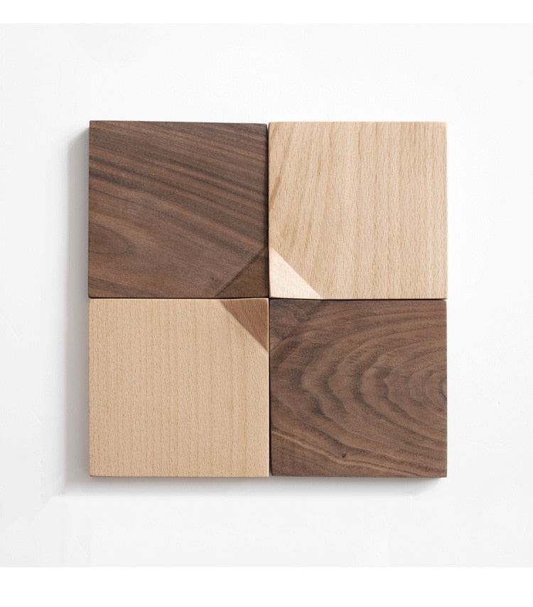 Dessous de verre d'angle pliable en bois pour service à thé
