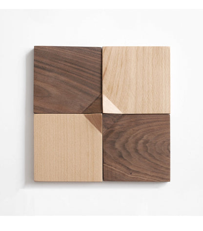 Dessous de verre d'angle pliable en bois pour service à thé