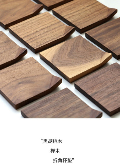 Dessous de verre d'angle pliable en bois pour service à thé