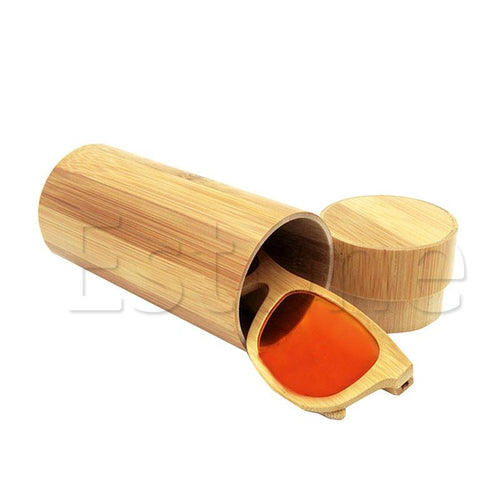 Étui à lunettes rond en bambou 100 % fait main