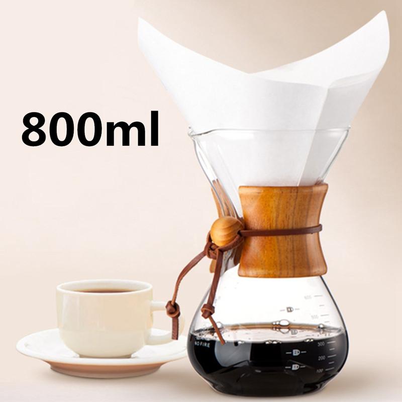 Cafetière classique en verre à verser 6 tasses