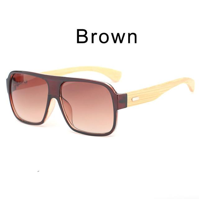 Lunettes de soleil en bambou à dessus plat HDCRAFTER