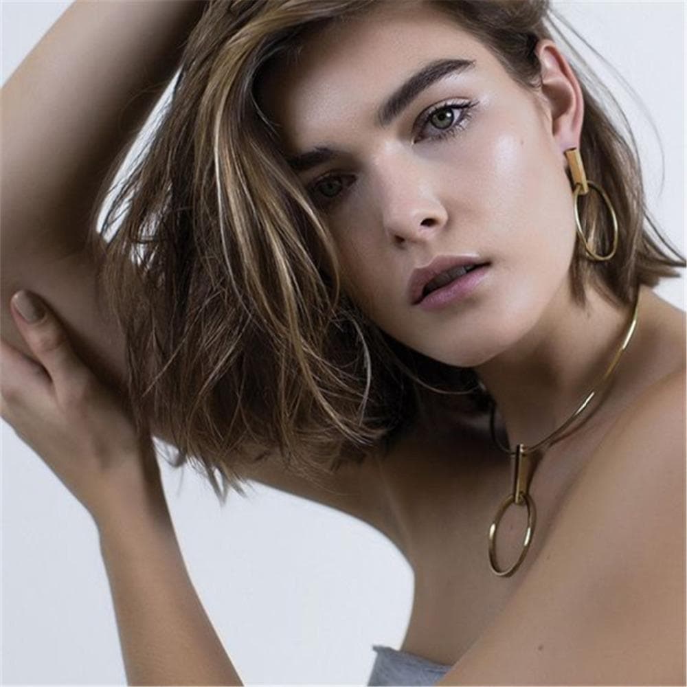 Boucles d'oreilles géométriques en métal
