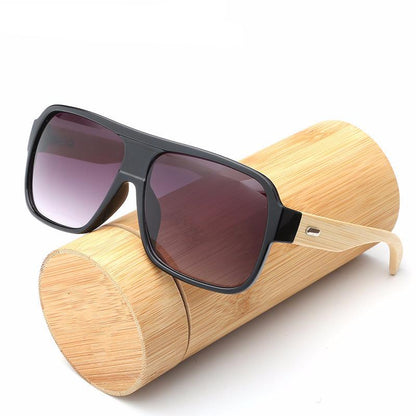 Lunettes de soleil en bambou à dessus plat HDCRAFTER