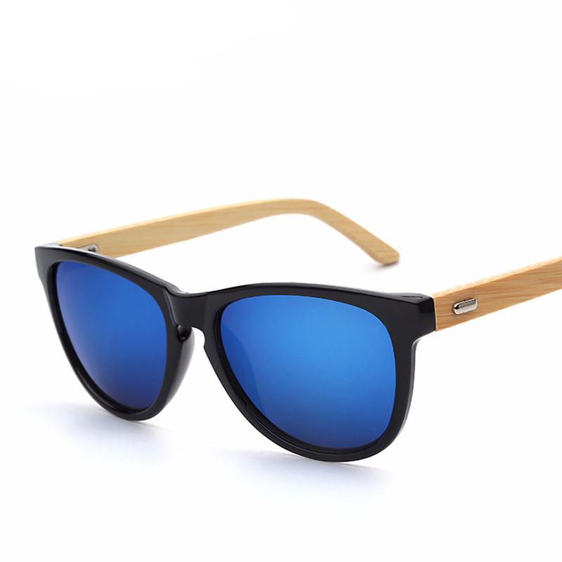 Oval Shape Bamboo Sunglasses