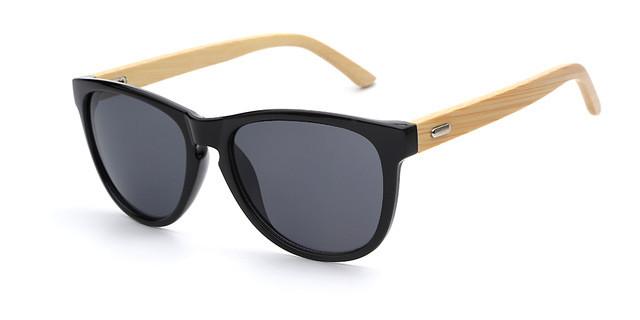 Oval Shape Bamboo Sunglasses