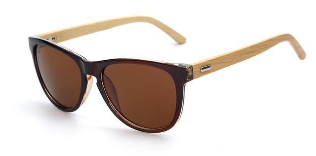 Oval Shape Bamboo Sunglasses