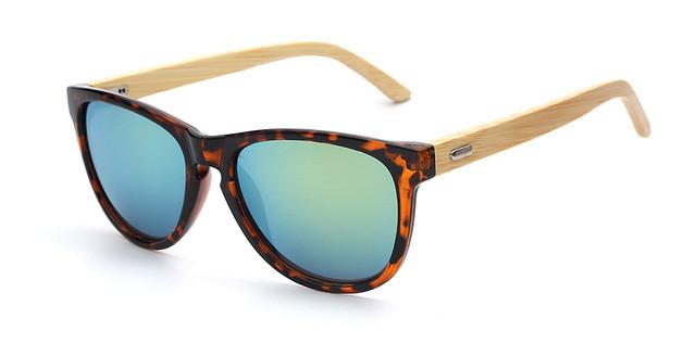 Oval Shape Bamboo Sunglasses