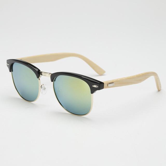 Lunettes de soleil rétro en bois pour homme, 5 couleurs