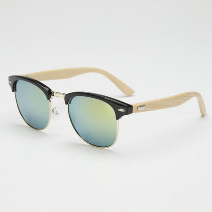 Lunettes de soleil rétro en bois pour homme, 5 couleurs
