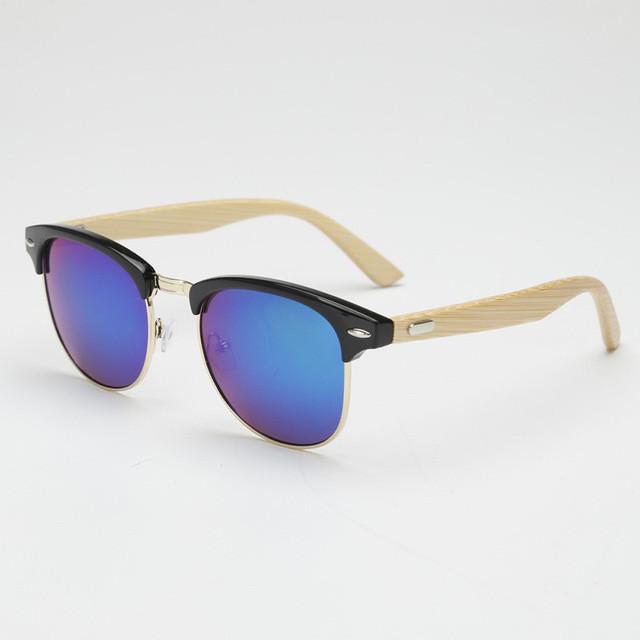 Lunettes de soleil rétro en bois pour homme, 5 couleurs
