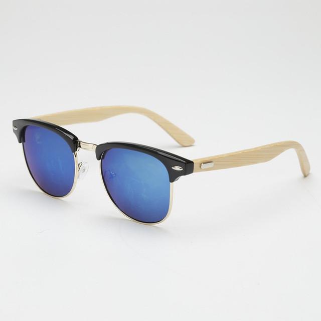 Lunettes de soleil rétro en bois pour homme, 5 couleurs