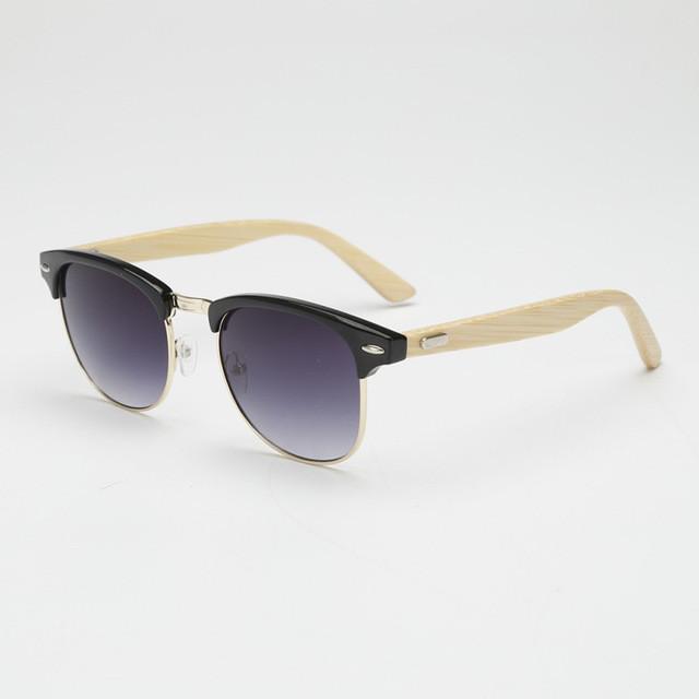 Lunettes de soleil rétro en bois pour homme, 5 couleurs