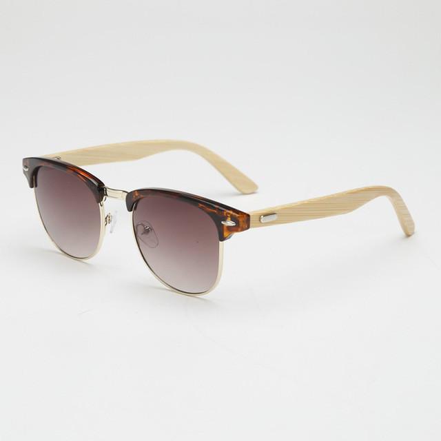 Lunettes de soleil rétro en bois pour homme, 5 couleurs