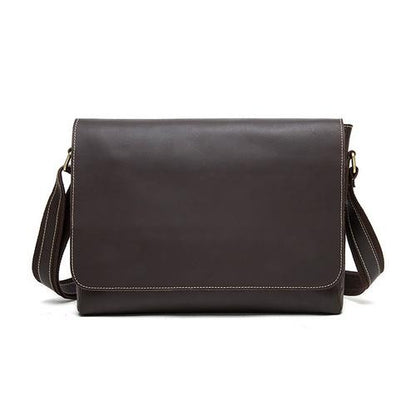 Sac messager minimaliste en cuir vintage pour ordinateur portable