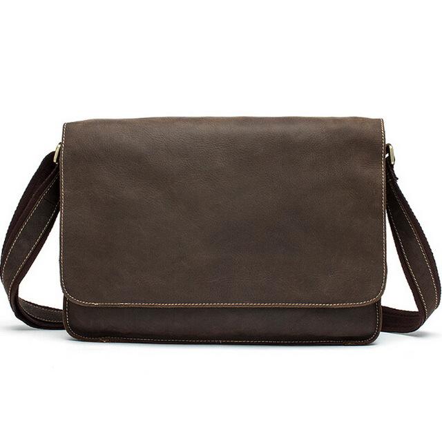 Minimal Vintage Leather Laptop Messenger Bag