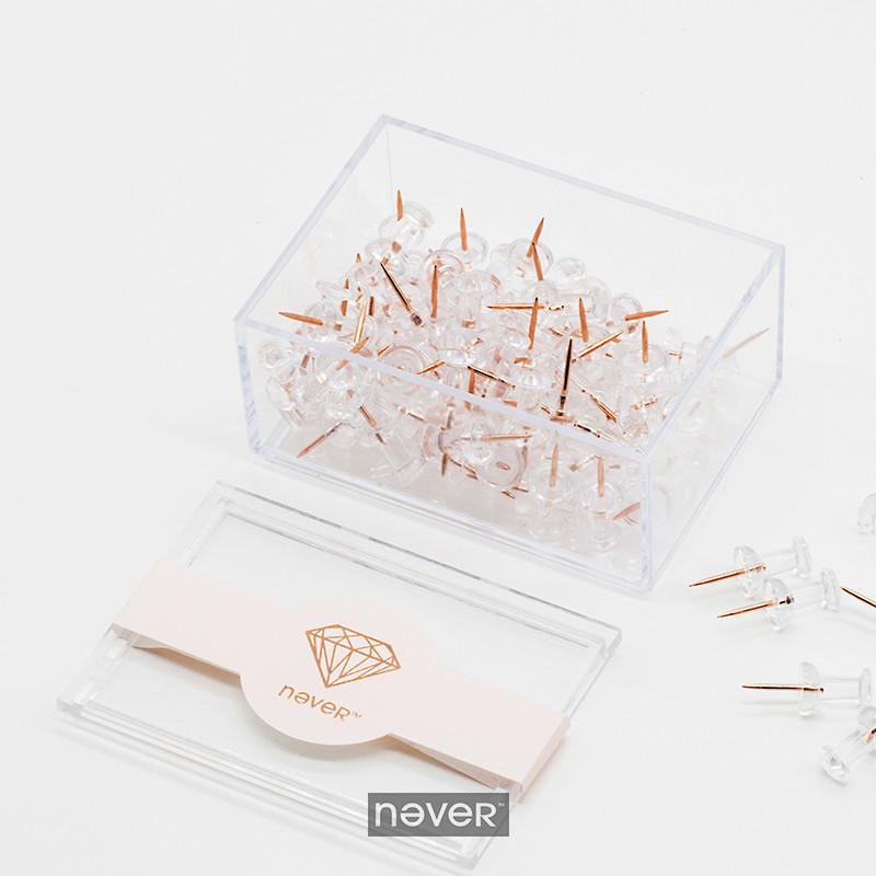 Never Rose Gold Color Push Pins