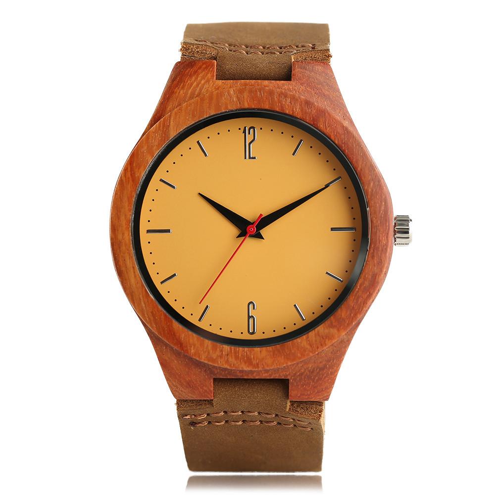 Red Sandalwood Quartz Wristwatch