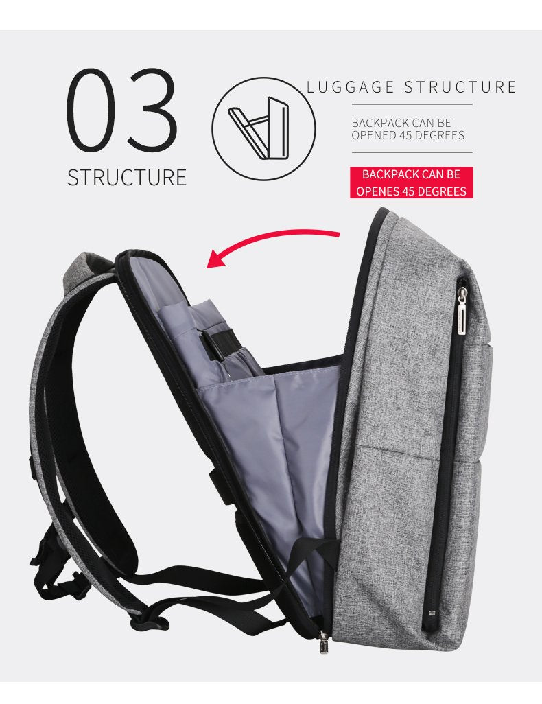 Modern Anti-Theft Water Resistant Backpack with USB Charging Port