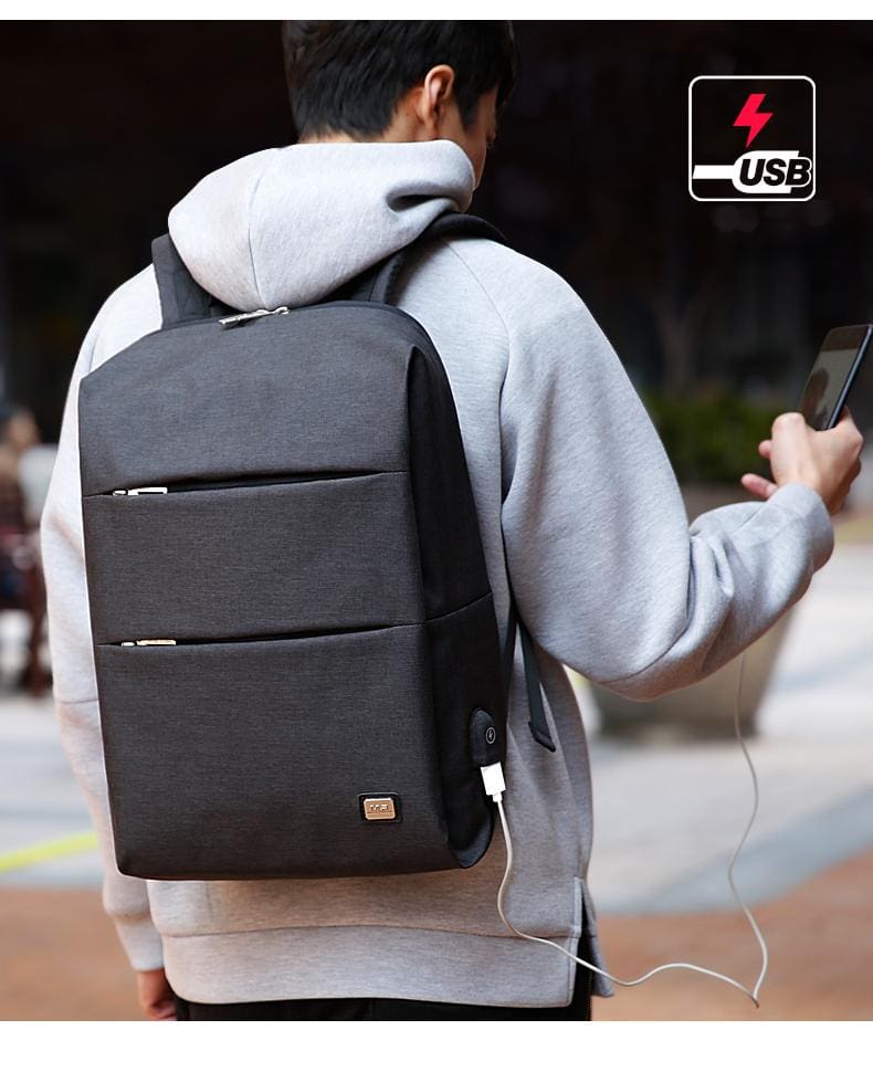 Modern Anti-Theft Water Resistant Backpack with USB Charging Port