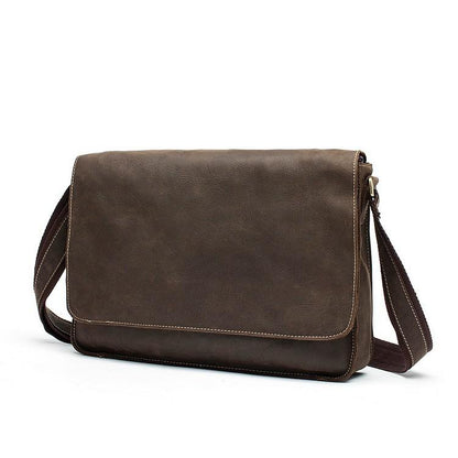Sac messager minimaliste en cuir vintage pour ordinateur portable