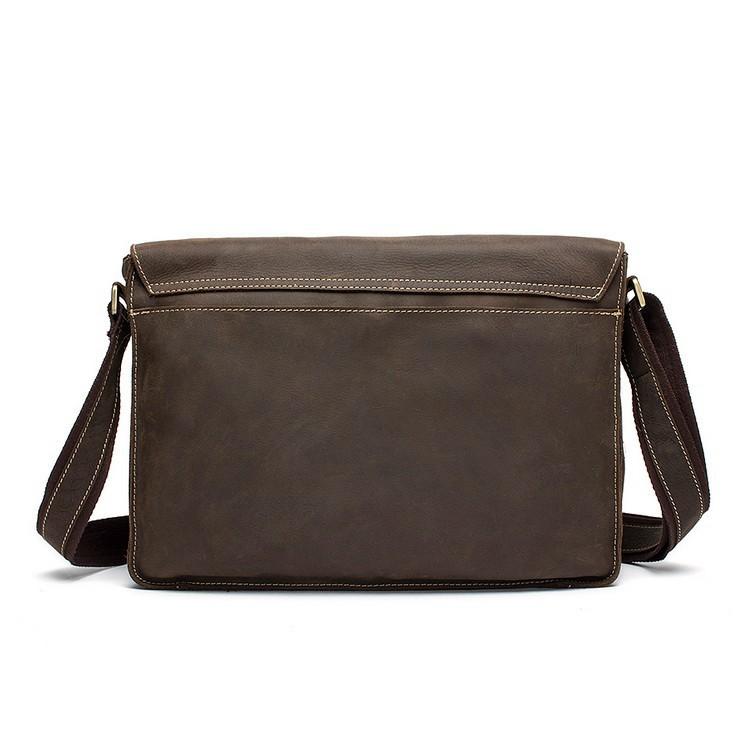 Sac messager minimaliste en cuir vintage pour ordinateur portable
