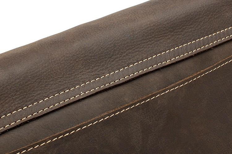 Minimal Vintage Leather Laptop Messenger Bag