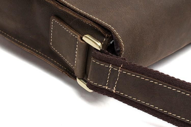 Sac messager minimaliste en cuir vintage pour ordinateur portable