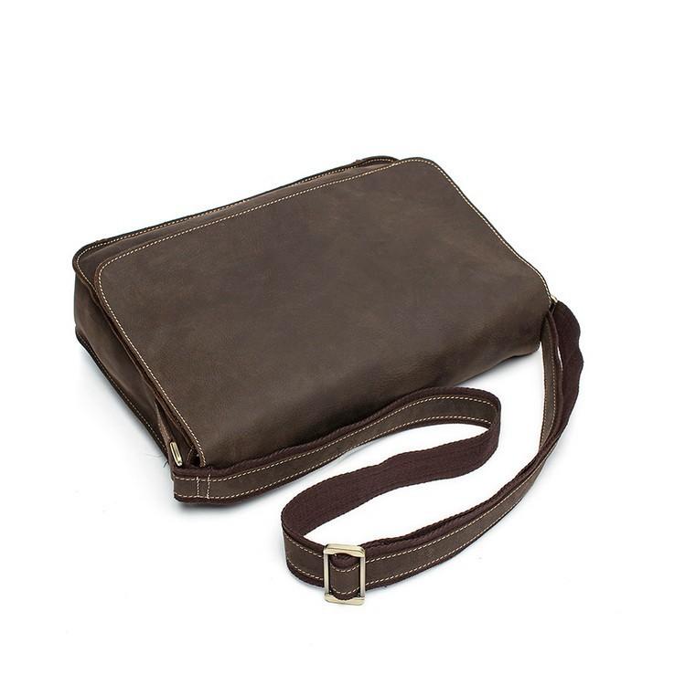 Sac messager minimaliste en cuir vintage pour ordinateur portable