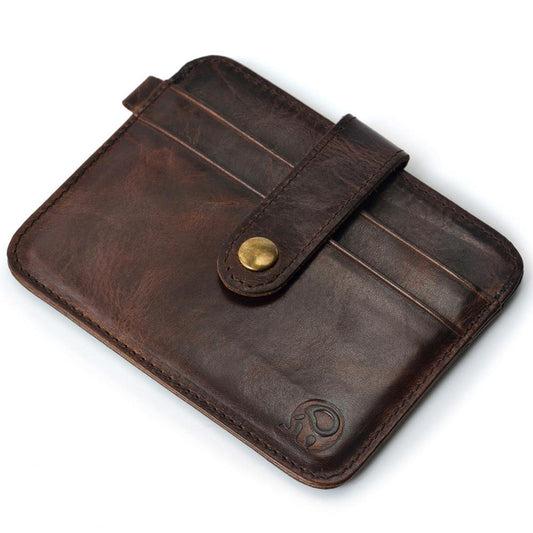 Porte-cartes de crédit et d'identité en cuir vintage
