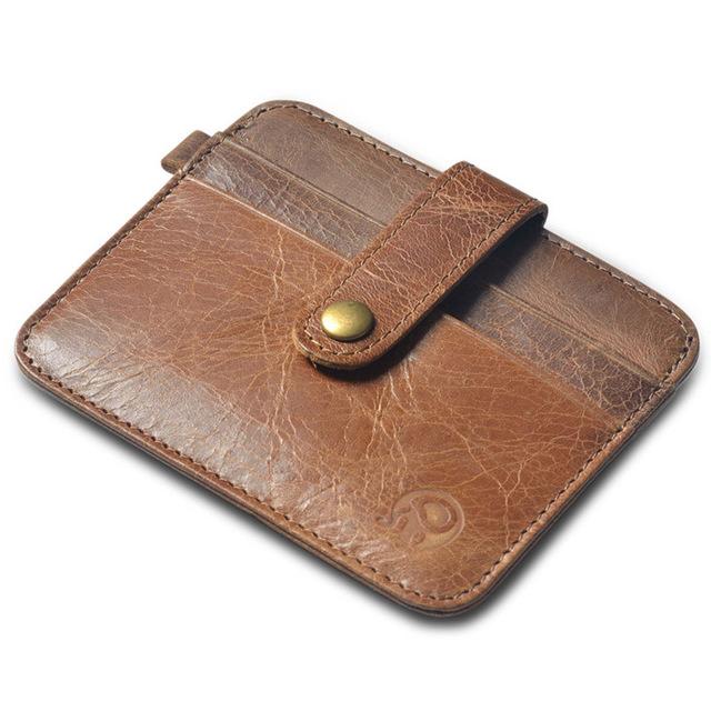 Porte-cartes de crédit et d'identité en cuir vintage