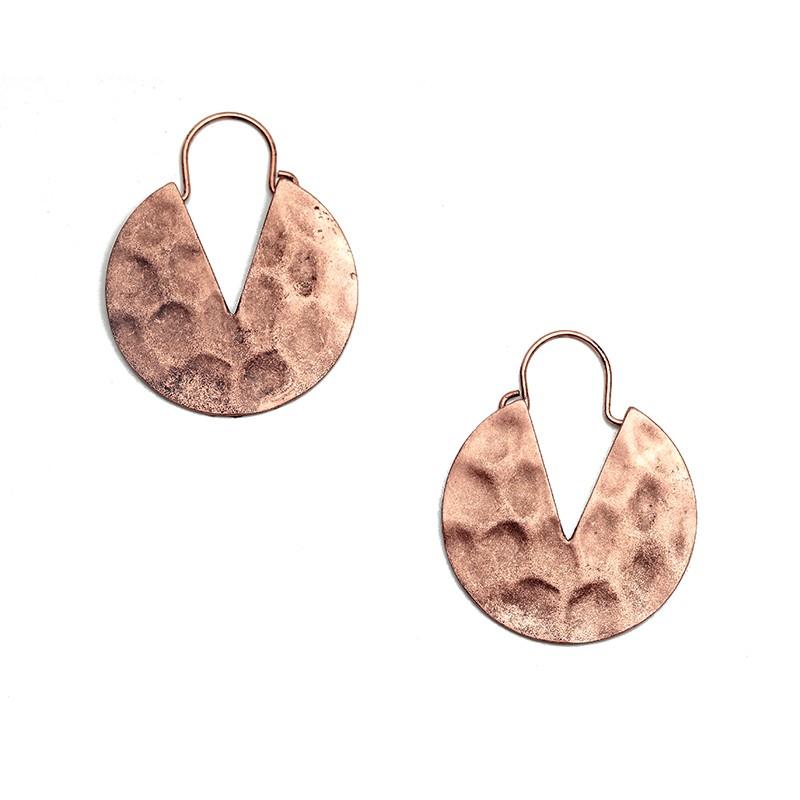 Boucles d'oreilles rondes vintage en alliage de zinc