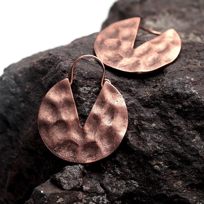 Boucles d'oreilles rondes vintage en alliage de zinc