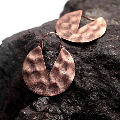 Boucles d'oreilles rondes vintage en alliage de zinc